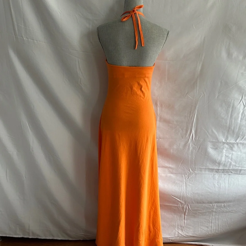 Ralph Lauren Rugby Halter Maxi Dress in Bright Orange, Med - Picture 4 of 9